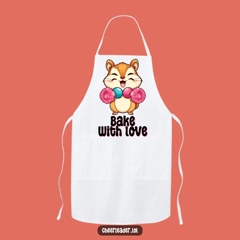 Funny Chipmunk Heart Pom-Pom Apron: Cute Kitchen Accessory, Perfect Funny Gift