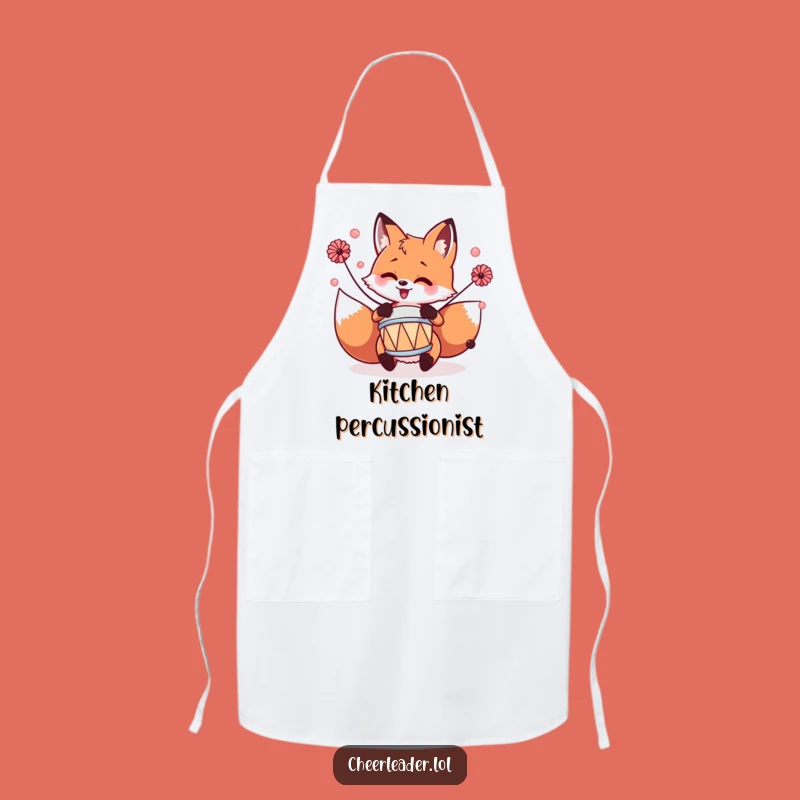 Funny Fox Drummer Chef Apron: Cook to the Beat with this Hilarious Gift