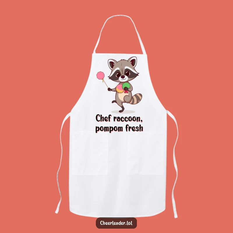 Funny Raccoon Chef Apron: Cook with Hilarious Flair & Pom-Poms