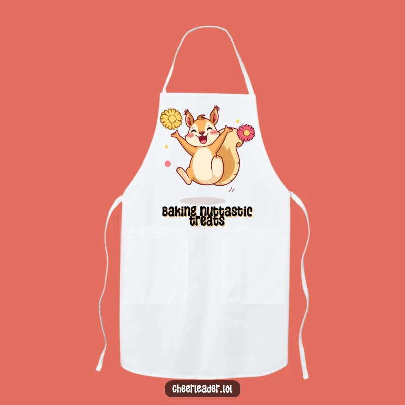 Funny Squirrel Kick Apron: Energetic Pom-Pom Chef's Apron, Gift