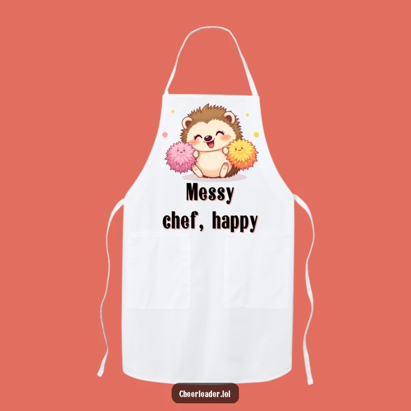 Funny Hedgehog Pom-Pom Tumble Apron: Cute Kitchen Wear, Perfect Funny Gift