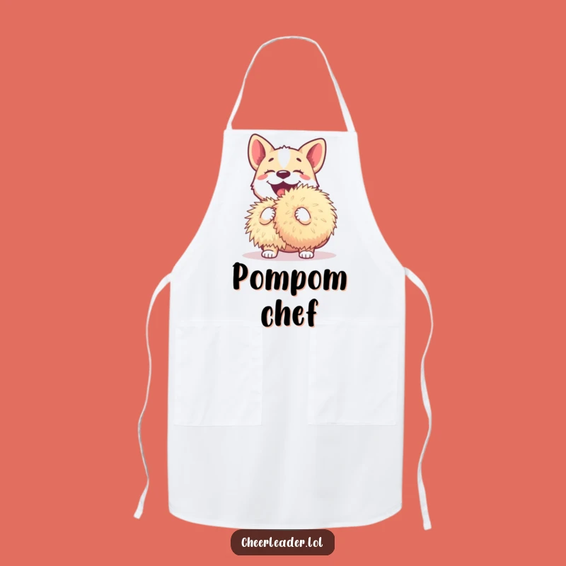 Funny Dog Pom-Pom Apron - Hilarious Chef Pup Kitchen Gift