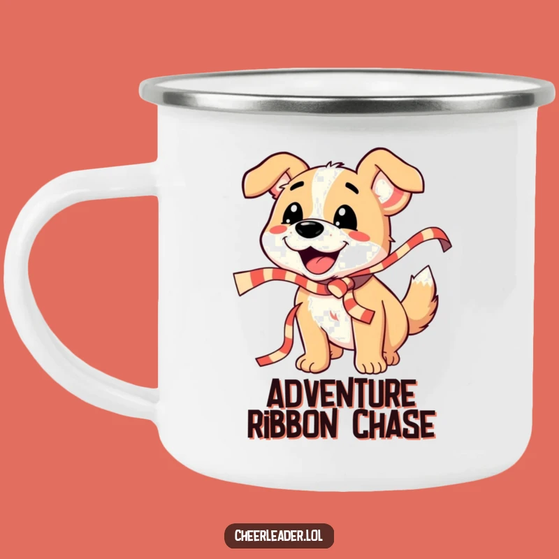 Funny Dog Ribbon Camping Mug: Enjoy Outdoors with Celebration, Durable & Fun Cup
