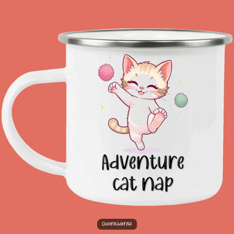 Funny Playful Kitten High Kick Camping Mug - Outdoor Hilarious Gift for Adventurers!