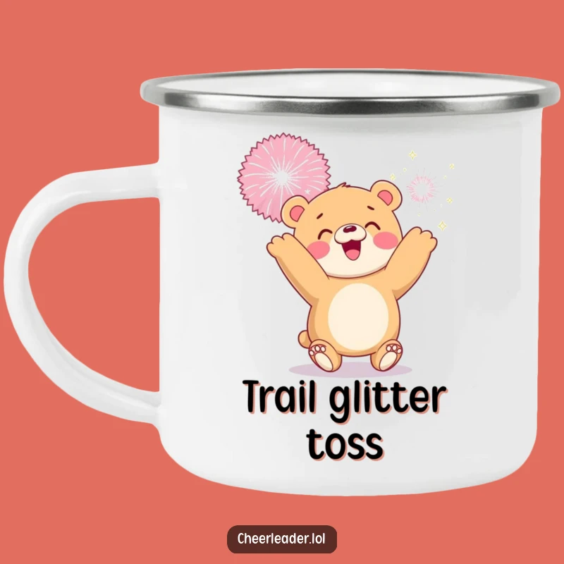 Funny Bear Cub Camping Mug: Sparkly Trail Fun, Outdoor Joy Gift