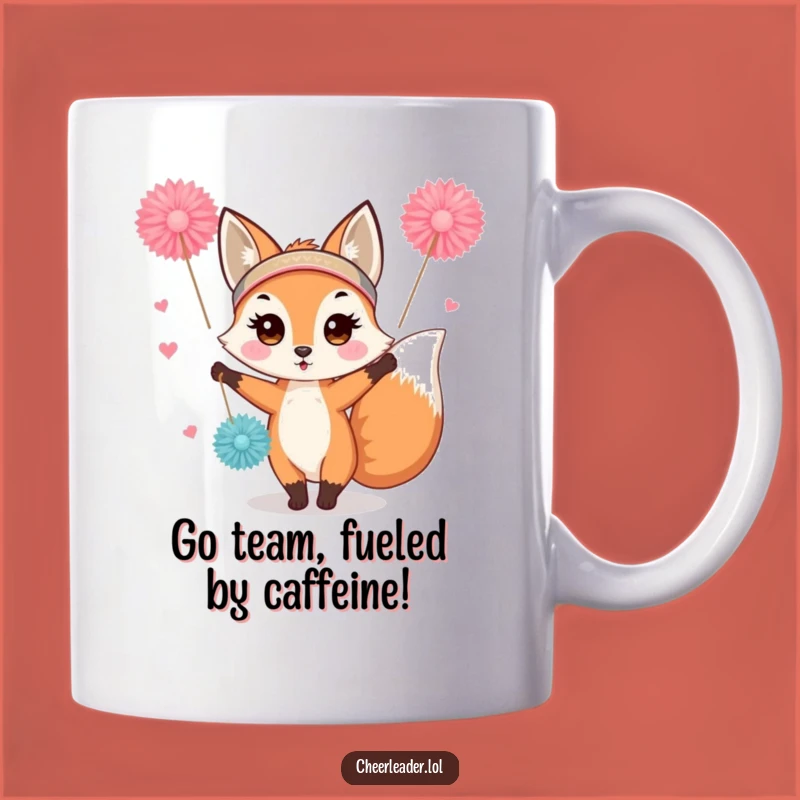 Funny Fox Cheerleader Mug: Cute Animal Enthusiast Gift for Fox Lovers