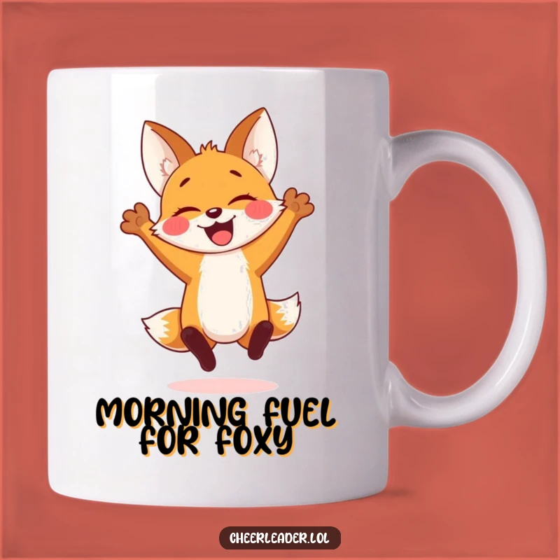 Funny Fox Cub Jump Mug: Cheerful Gift for Joyful Mornings and Fox Fans