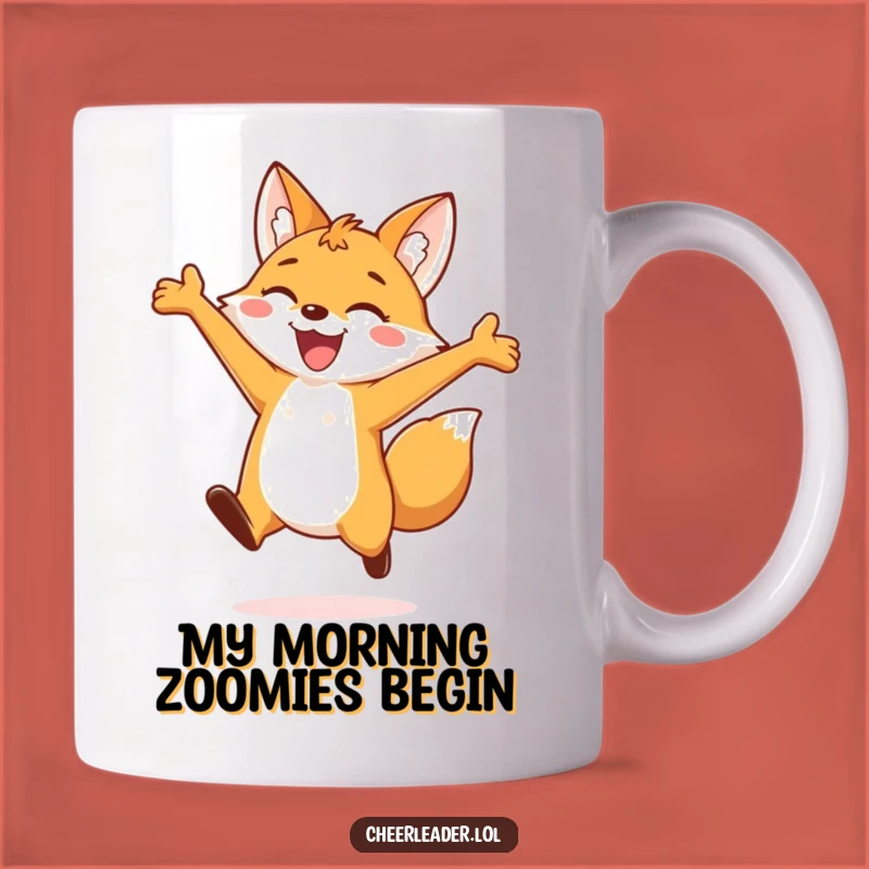Funny Fox Leap Mug: Cheerful Animal Joy, Perfect Gift for Fox Lovers