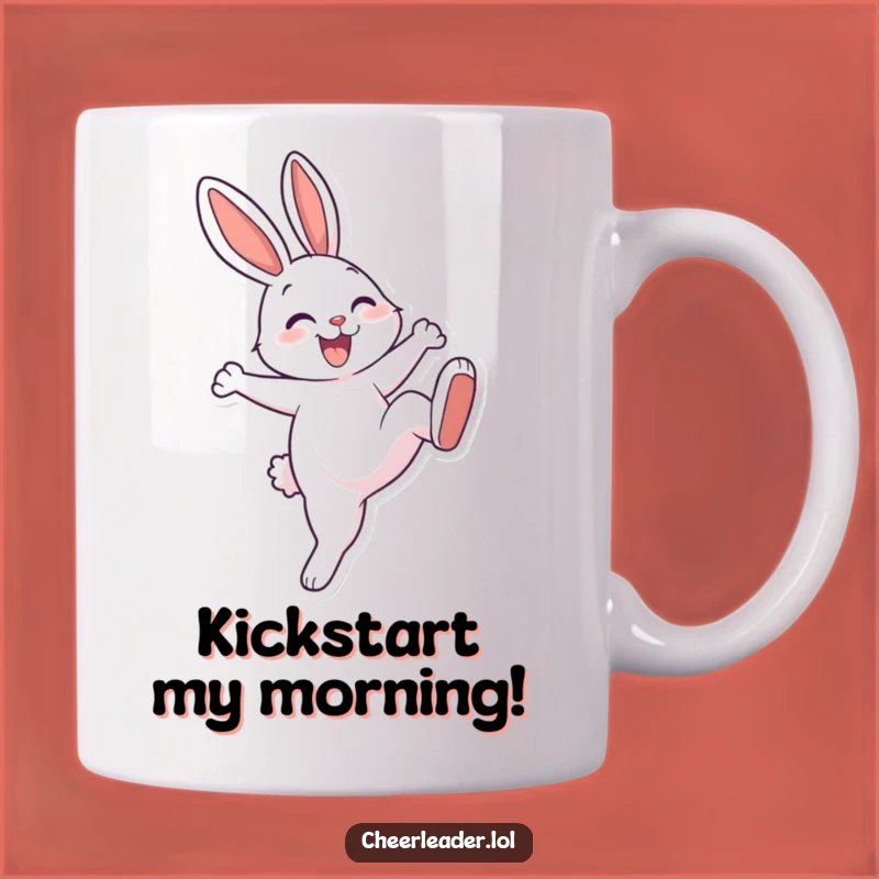 Funny Rabbit High Kick Mug: Cheerful Athlete Animal Gift