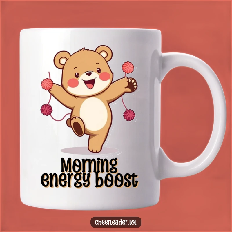 Funny Cheer Bear Mug - Energetic & Hilarious Dancer's Perfect Funny Gift