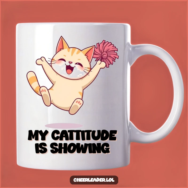 Funny Giggling Cat Pom-Pom Leap Mug: A Hilarious Gift for Cat Lovers!