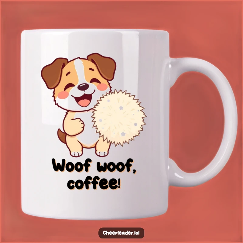 Funny Dog Pom-Pom Mug: Happy Barking Pal, Perfect Gift for Dog Lovers