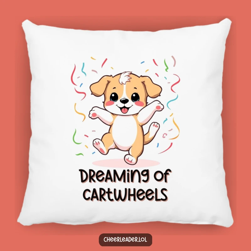 Comfy Funny Puppy Cartwheel Pillow: Cozy and Hilarious Accent Gift