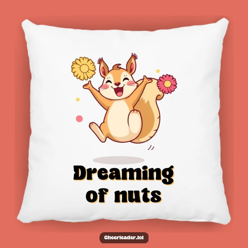 Funny Squirrel Kick Pillow: Cozy Energetic Pom-Pom Accent, Gift