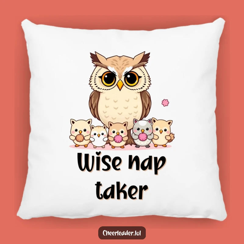 Funny Determined Owl Leader Pom-Pom Pillow - Comfy Hilarious Gift for Comfort!