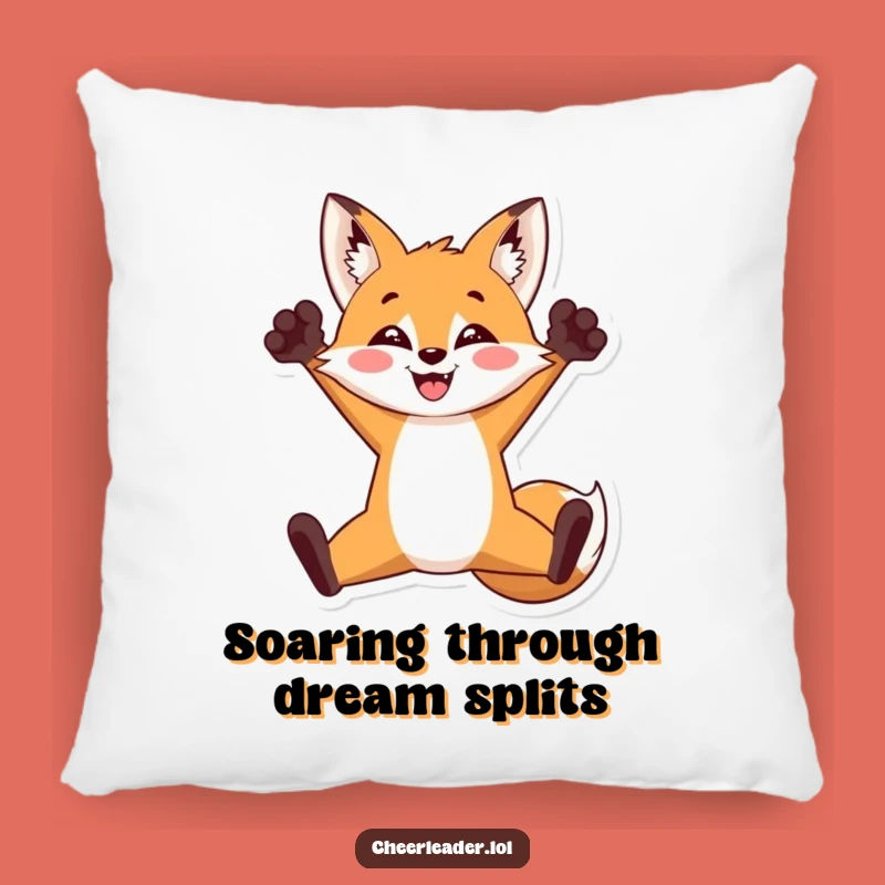 Funny Fox Split Jump Pillow - Cozy Triumph Cushion, Soft & Hilarious Gift