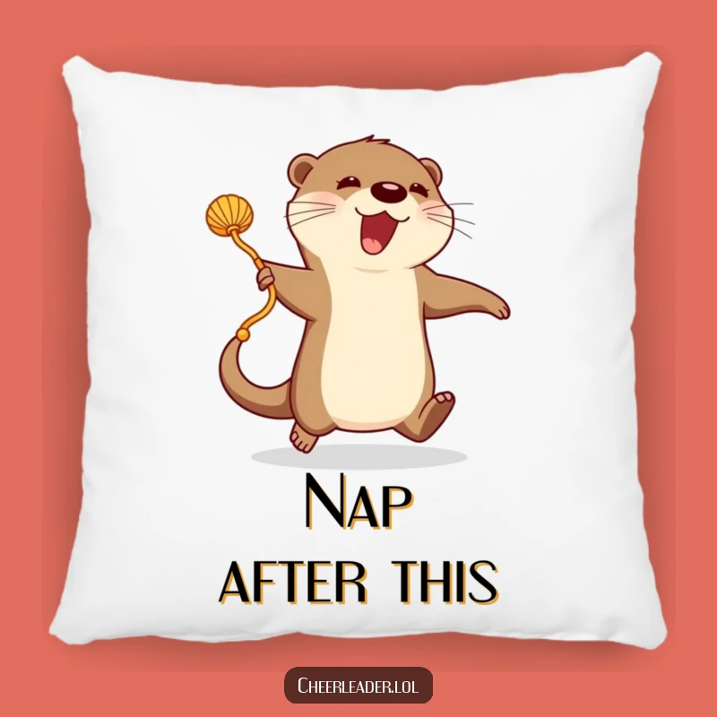 Funny Otter Fitness Pillow: Cozy Cushion with an Energetic Otter!