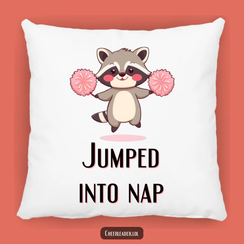 Funny Raccoon Jump Rope Pillow - Cozy & Comical Home Decor Gift