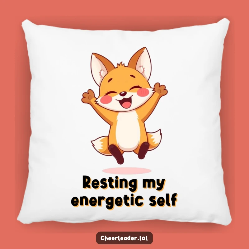 Funny Fox Cub Jump Pillow: Cozy Comfort and Hilarious Cheerful Accent