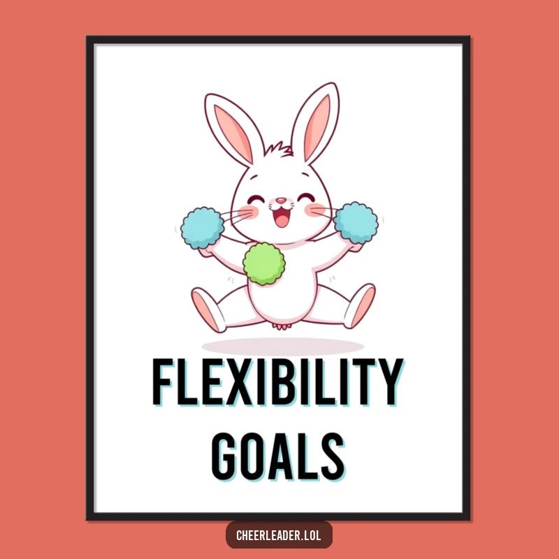 Funny Rabbit Digital Art: Gleeful Split Celebration, Instant Hilarious Decor