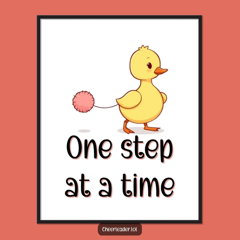 Funny Wobbly Duckling Digital Art: Instant Cuteness for Your Walls!