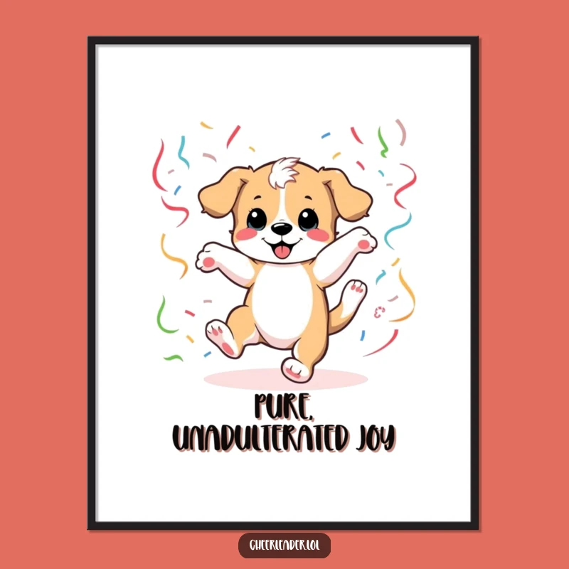 Funny Puppy Cartwheel Digital Art: Instant Hilarious Decor Gift!