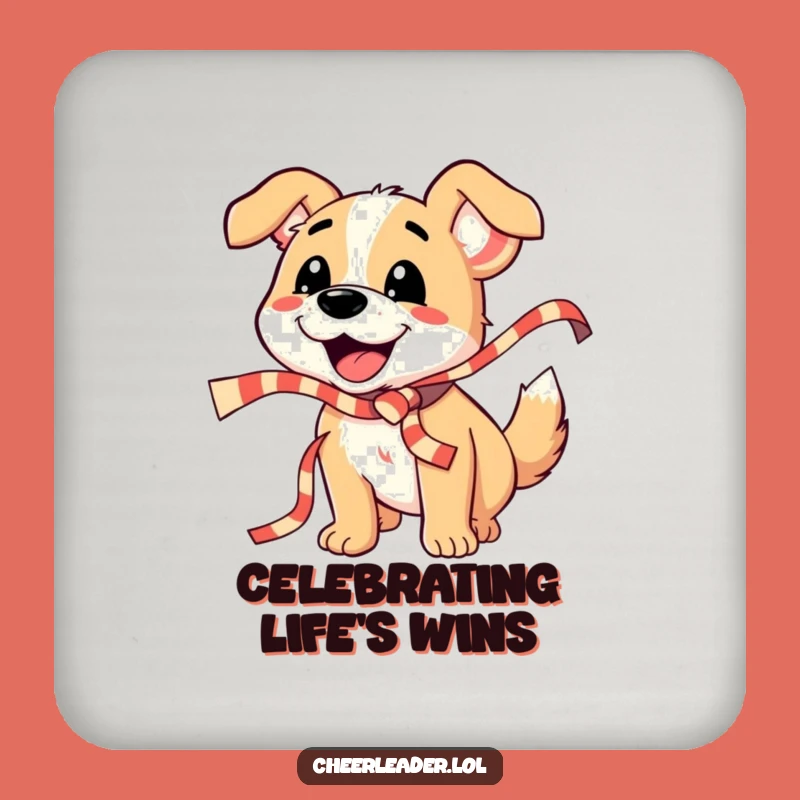 Funny Dog Ribbon Drink Coaster: Protect Surfaces with Celebration, Festive Decor