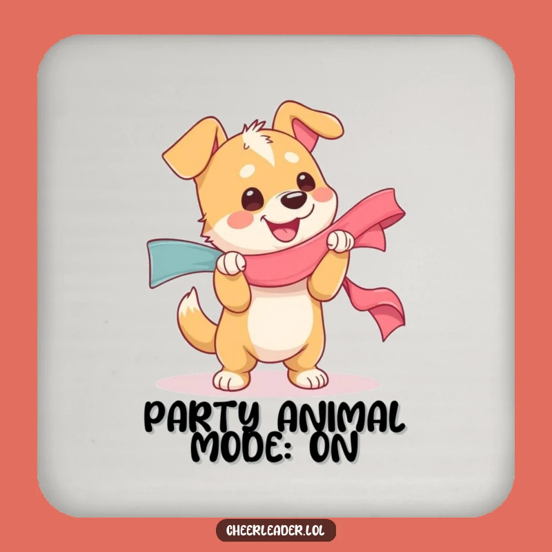 Funny Dog Ribbon Glee Coaster - Joyful Drink Protector, Small Pup Gift