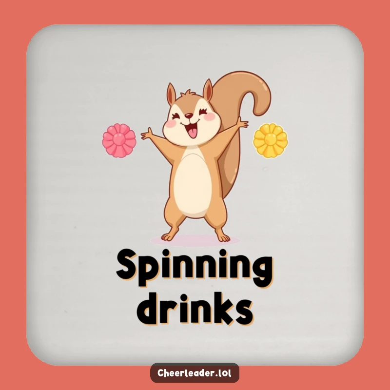 Funny Squirrel Cartwheel Coaster - Protect Surfaces with Hilarious Art