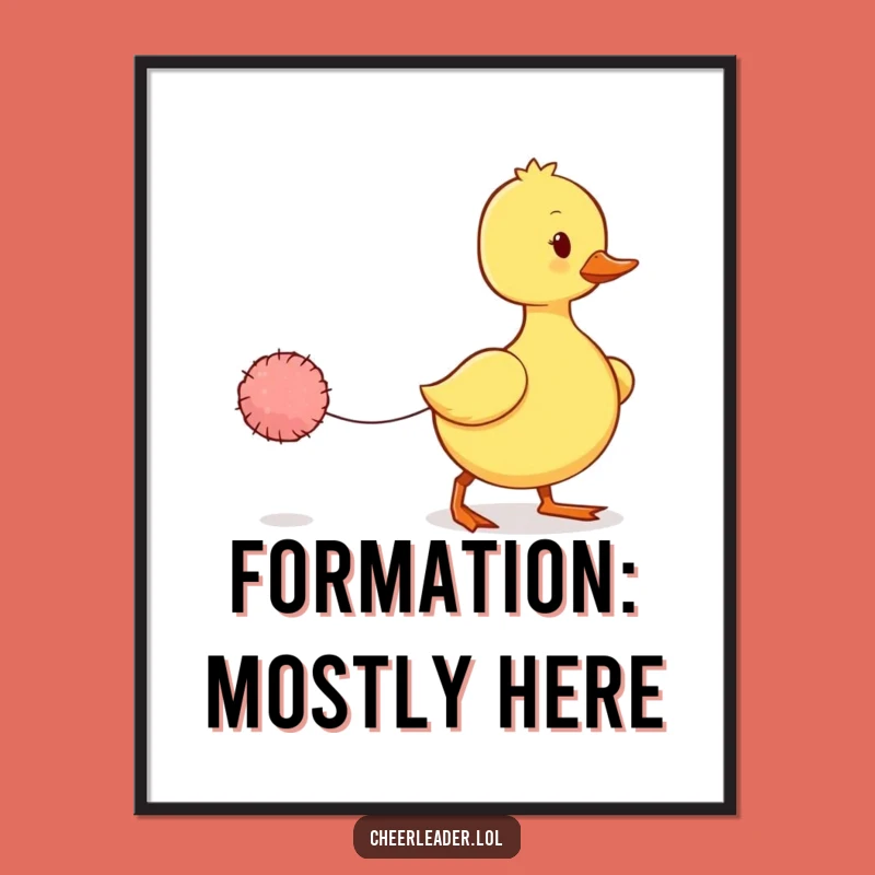 Funny Wobbly Duckling Poster: Adorable Effort for Your Walls!