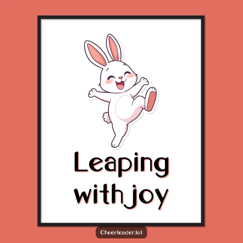 Funny Rabbit High Kick Poster: Cheerful Athlete Wall Art Gift