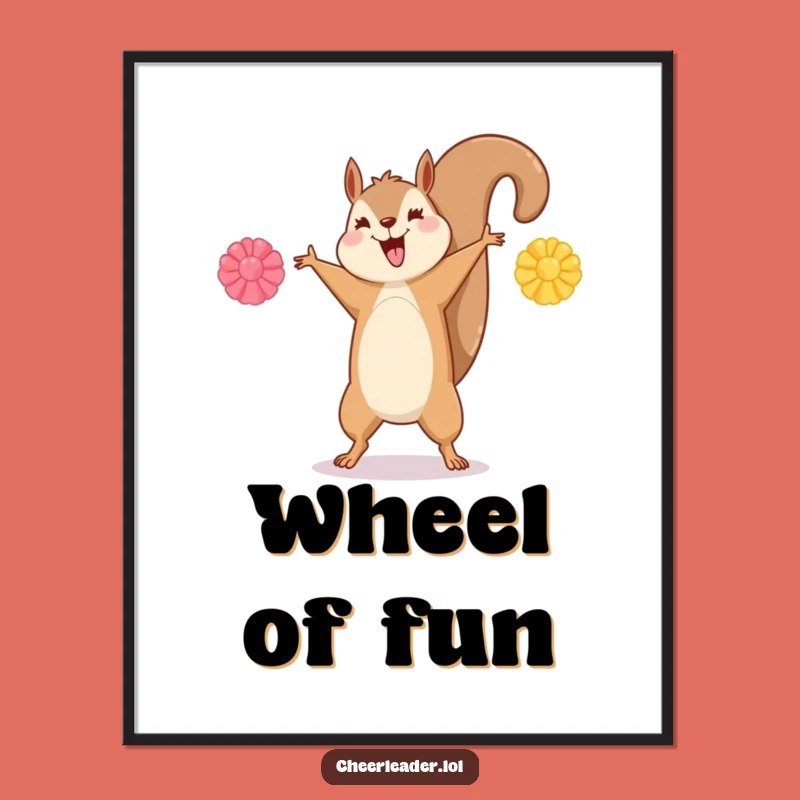 Funny Squirrel Cartwheel Poster - Hilarious Wall Art for Energetic Spaces