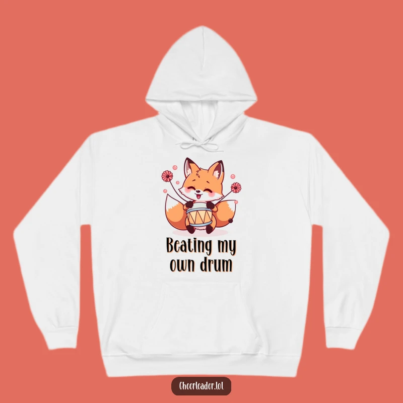 Cozy Funny Fox Drummer Hoodie: Warm Beats and a Hilarious Gift