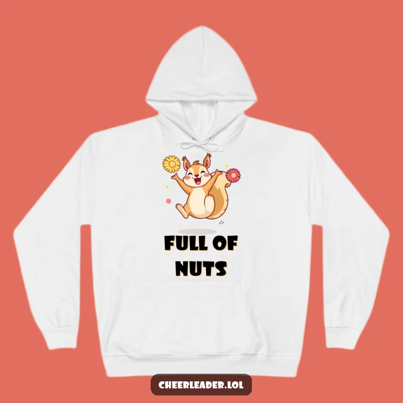 Funny Squirrel Kick Hoodie: Cozy Energetic Pom-Pom Sweatshirt, Gift