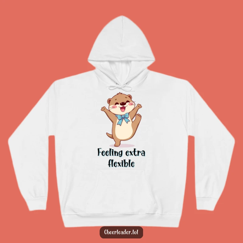 Funny Otter Dancer Hoodie: Cozy Joyful Otter High Kicking with Ribbon, Perfect Gift