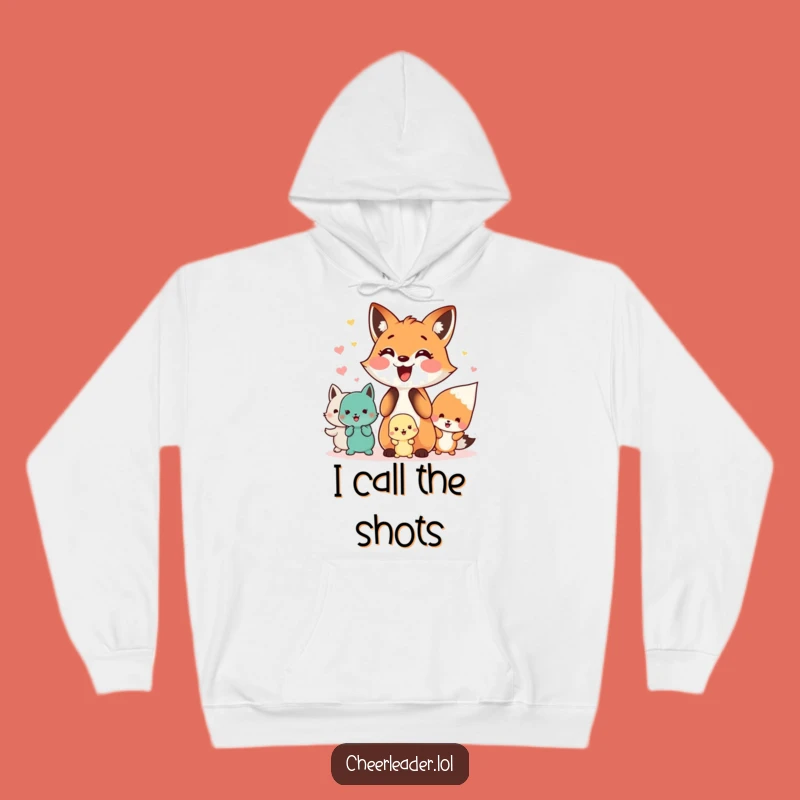 Funny Fox Hoodie: Cheerful Squad Leader, Cozy & Hilarious Team Gift