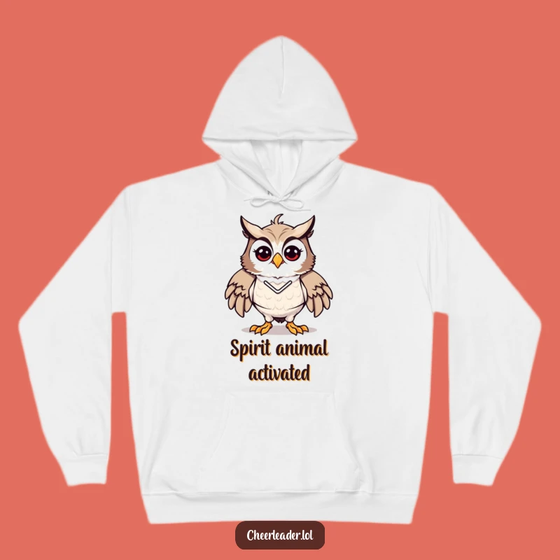 Funny Owl Cheerleader Hoodie - Cozy Spirit, Proud Energy Gift