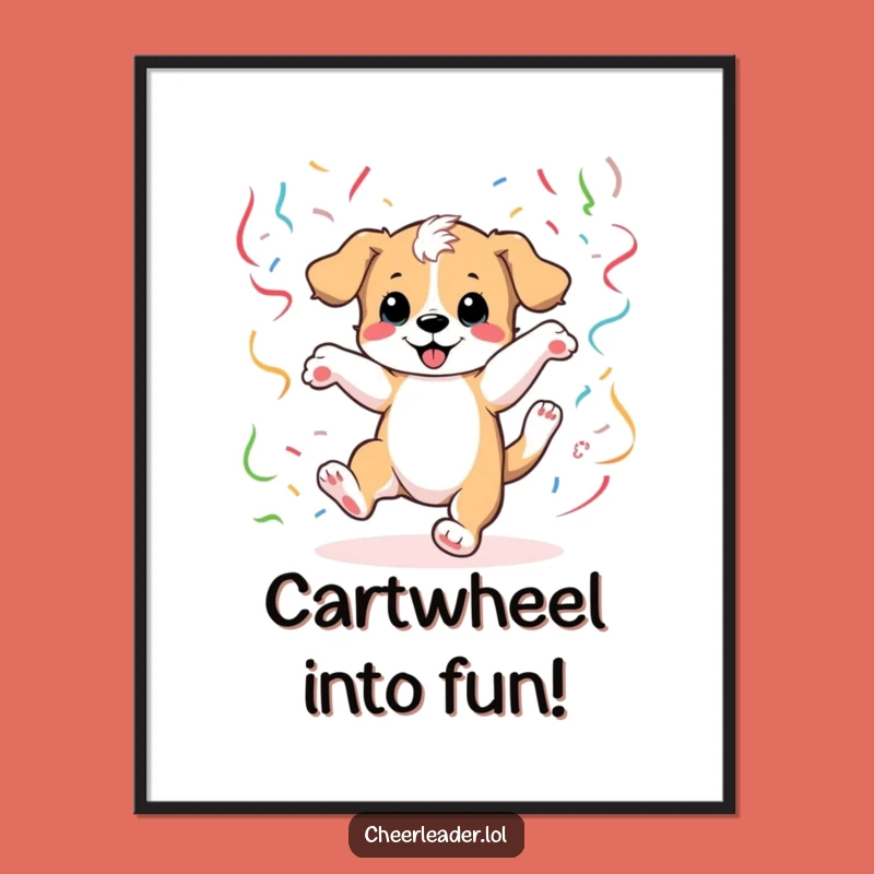 Free Printable Wall Art: Funny Puppy Cartwheel Downloadable Decor for Playful Spaces!
