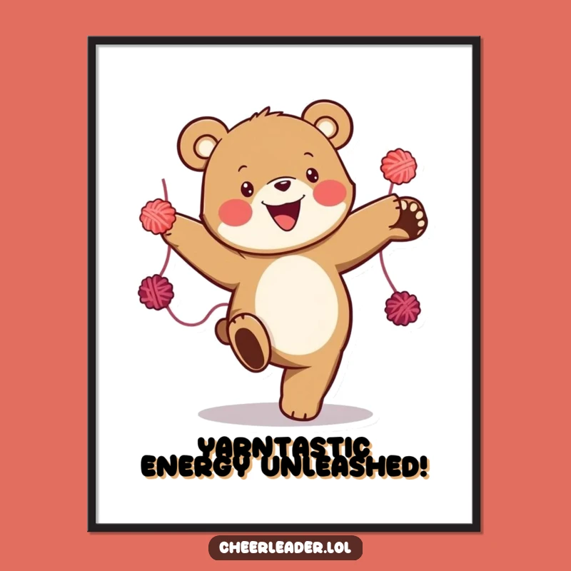 Funny Free Printable Wall Art: Bear High Kick - Energetic Downloadable Decor