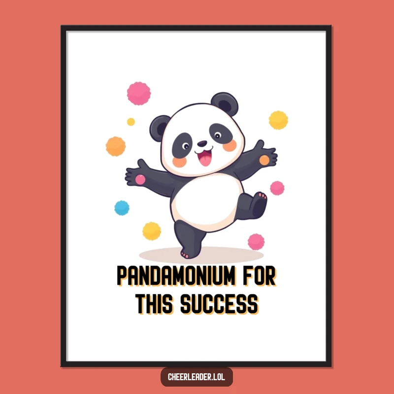 Free Printable Wall Art: Panda Cartwheel, Adorable Downloadable Decor!