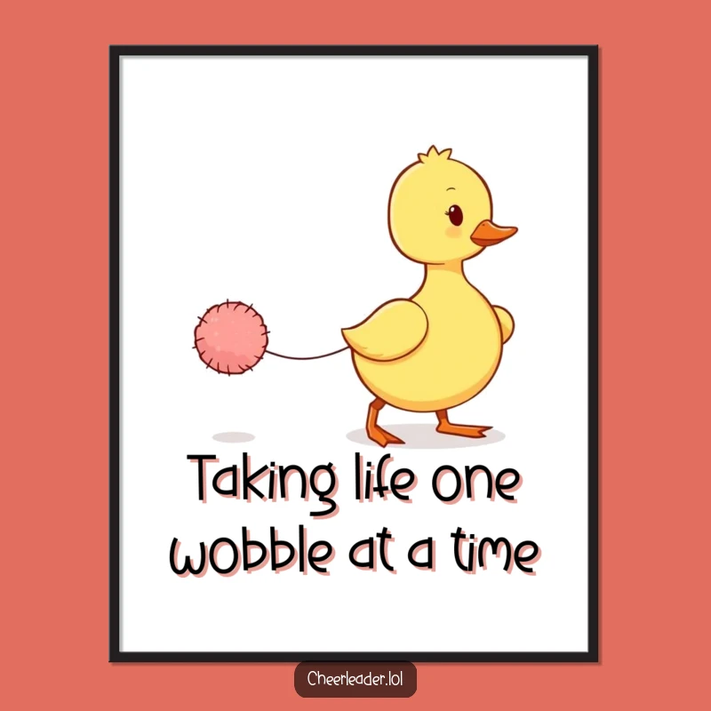 Free Printable Wall Art: Wobbly Duckling March Funny Downloadable Decor