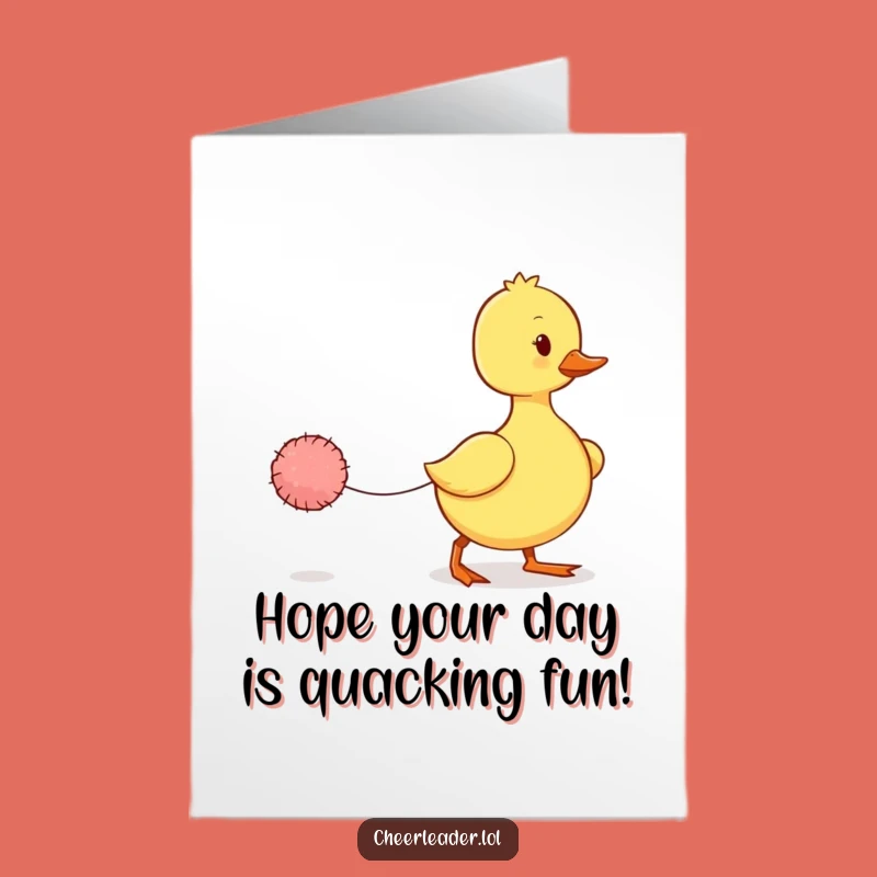 Free Printable Birthday Card: Wobbly Duckling March Funny Downloadable Gift