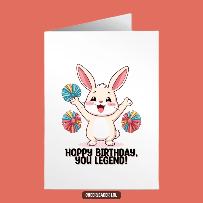 Free Printable Rabbit Birthday Card - Funny Downloadable Gift for Enthusiastic Celebrations!