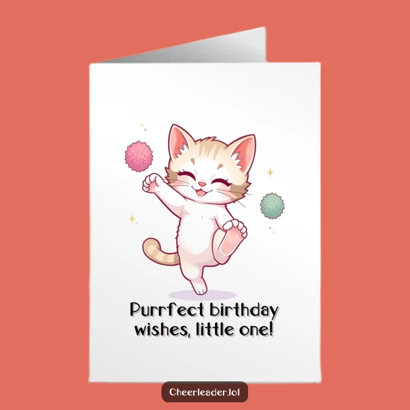 Free Printable Kitten Birthday Card - Funny Downloadable Gift Full of Playful Kicks!
