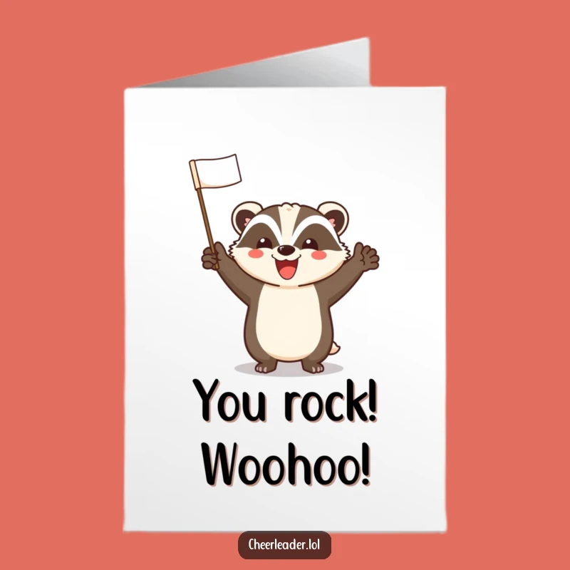 Free Printable Congrats Card: Badger Leading Cheer Funny Downloadable