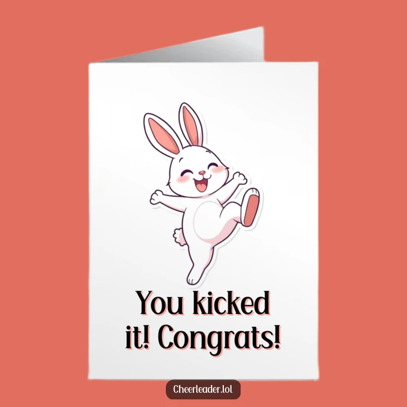 Free Printable Rabbit Congratulations Card: Hilarious Downloadable Gift for Big Feats!