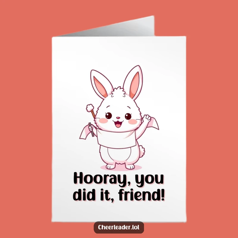 Free Printable Bunny Congratulations Card: Enthusiastic Banner Downloadable for Any Amazing Achievement Gift