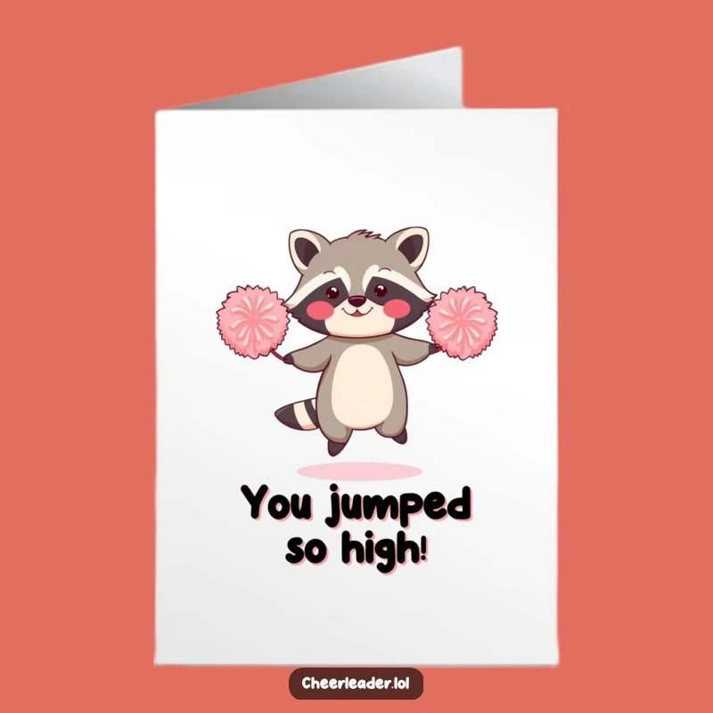 Free Printable Congrats Card: Funny Raccoon Rope Fun - Humorous Downloadable Gift