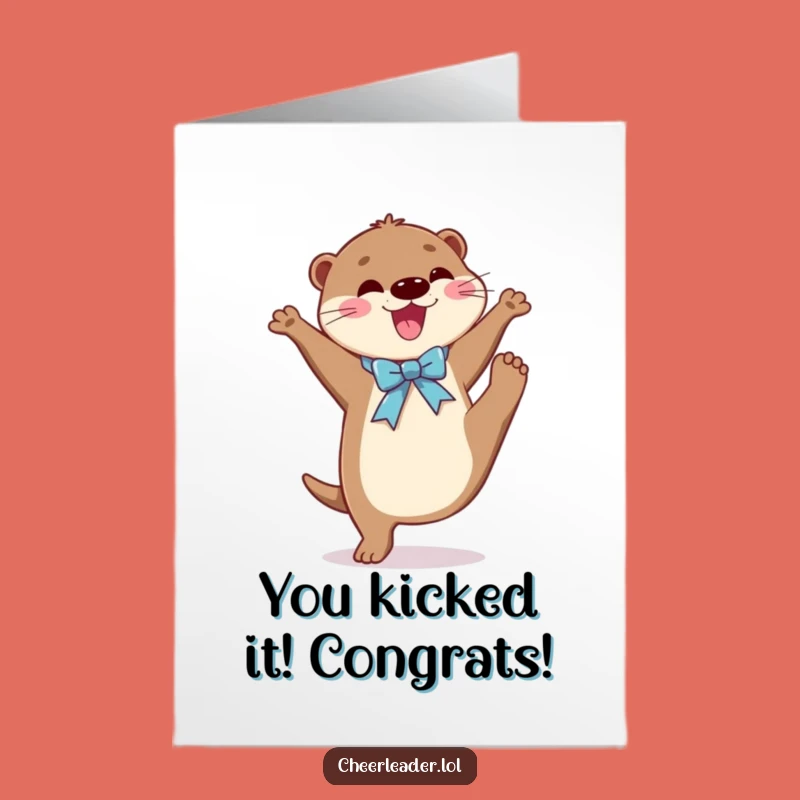 Free Printable Congrats Card Joyful Otter High Kick DIY Downloadable