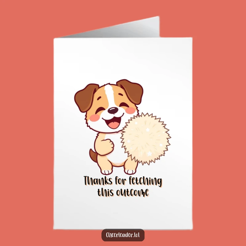 Free Printable Thank You Card: Funny Dog Pom-Pom Thanks, Downloadable Barking Gratitude